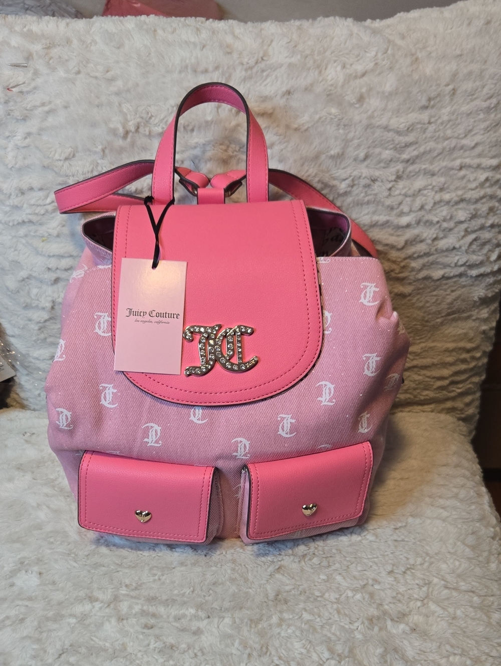 Juicy Couture Bubblegum Pink Logo Mini Backpack